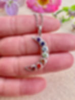 Crescent Moon Chakra Sterling Silver Necklace