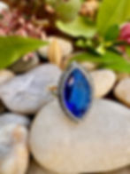 Statement Art Deco Marquise Cut Sapphire  Marcasite Sterling Silver Ring,Irish marcasite jewellery, handmade, s925,fast deliv