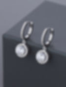 Timeless Pear Round Halo Clear Zirconia Hugging Earrings, gifts, irish business