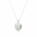 Heart Locket Diamond Sterling Silver Necklace