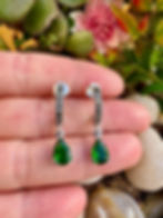 Vintage Style Emerald Silver Marcasite Earrings, Daily earrings, Irish Business, fast delivery