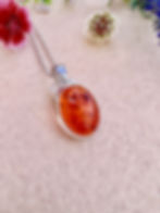 Oval Baltic Amber Sterling Silver Necklace, Handmade, Healing Crystal