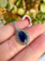 Sapphire Marcasite Sterling Silver Necklace